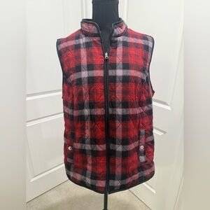 Croft & Barrow Red and Black Plaid Vest